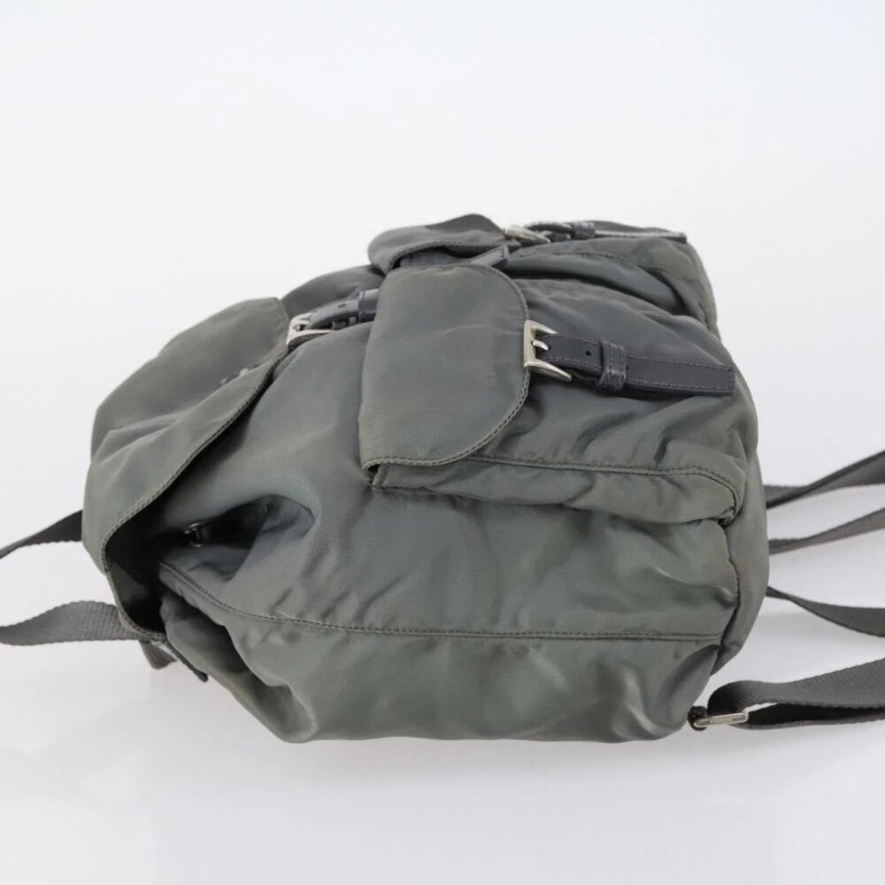 PRADA Backpack Nylon Gray Silver Auth kk572 - Picture 4 of 16